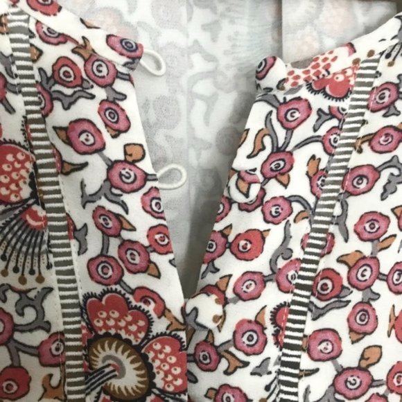 LOFT Floral Blouse, Flowerbud Smocked Cuff - Picture 8 of 13